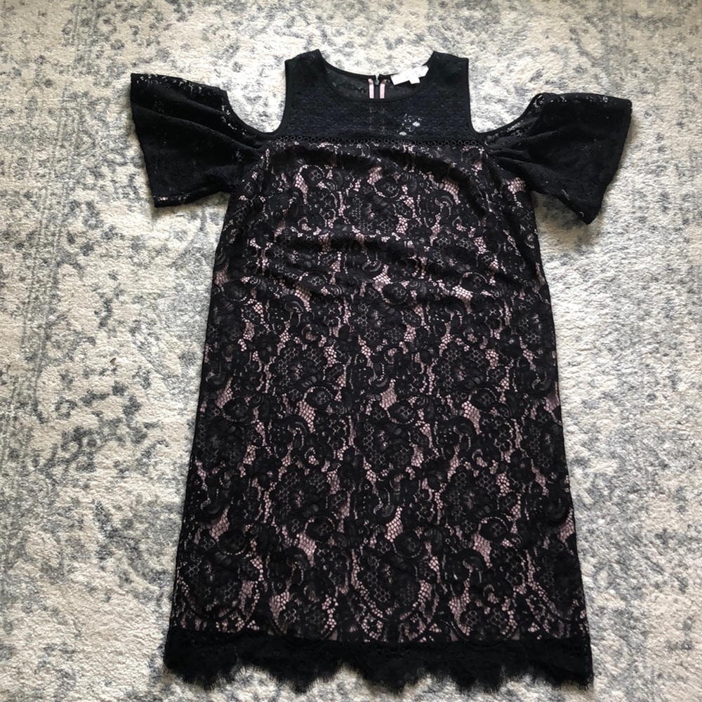 Loft cold shoulder lace dress